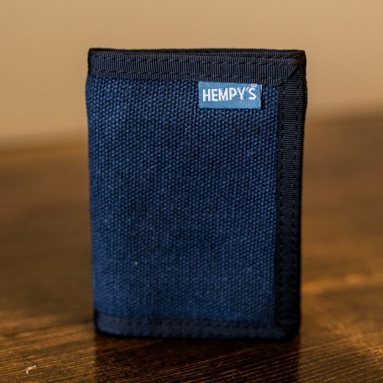 Hemp Tri-Fold Wallet Black with Black Trim