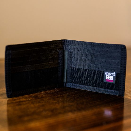Hemp Wallet Black with Black Trim Bi-Fold