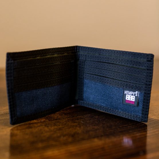 Hemp Bi-Fold Wallet black with black trim